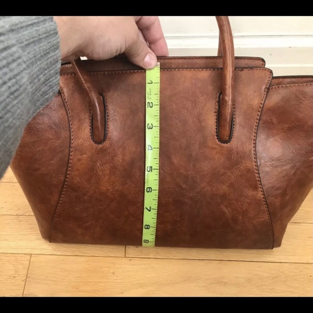 Brown "Bee" Purse Handbag Vegan Leather - Excellent Condition - Picture 6 of 6